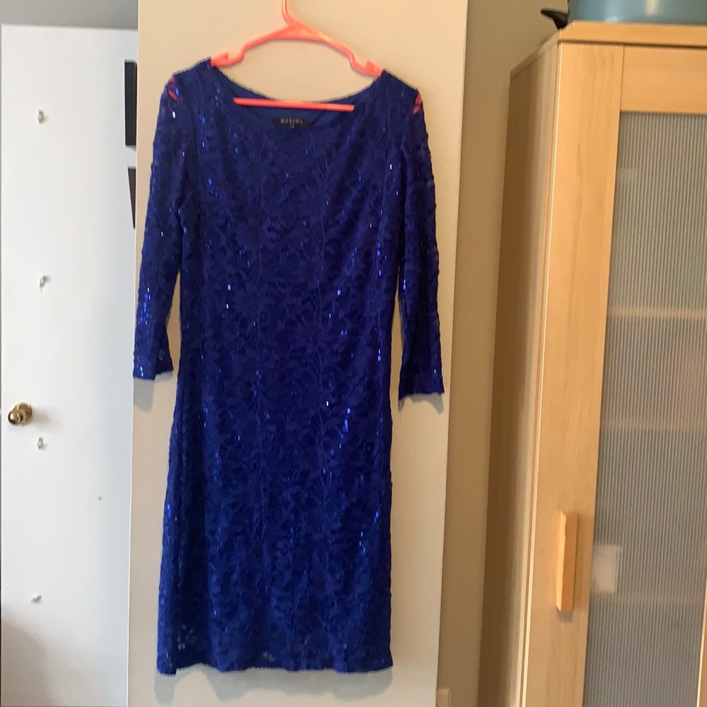 Blue sequin dress